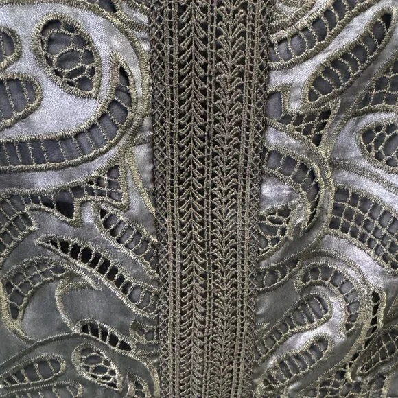 Antonio Melani Liva Black & Blue Lace Embroidered Fit & Flare Dress - Size 12 - Picture 14 of 16